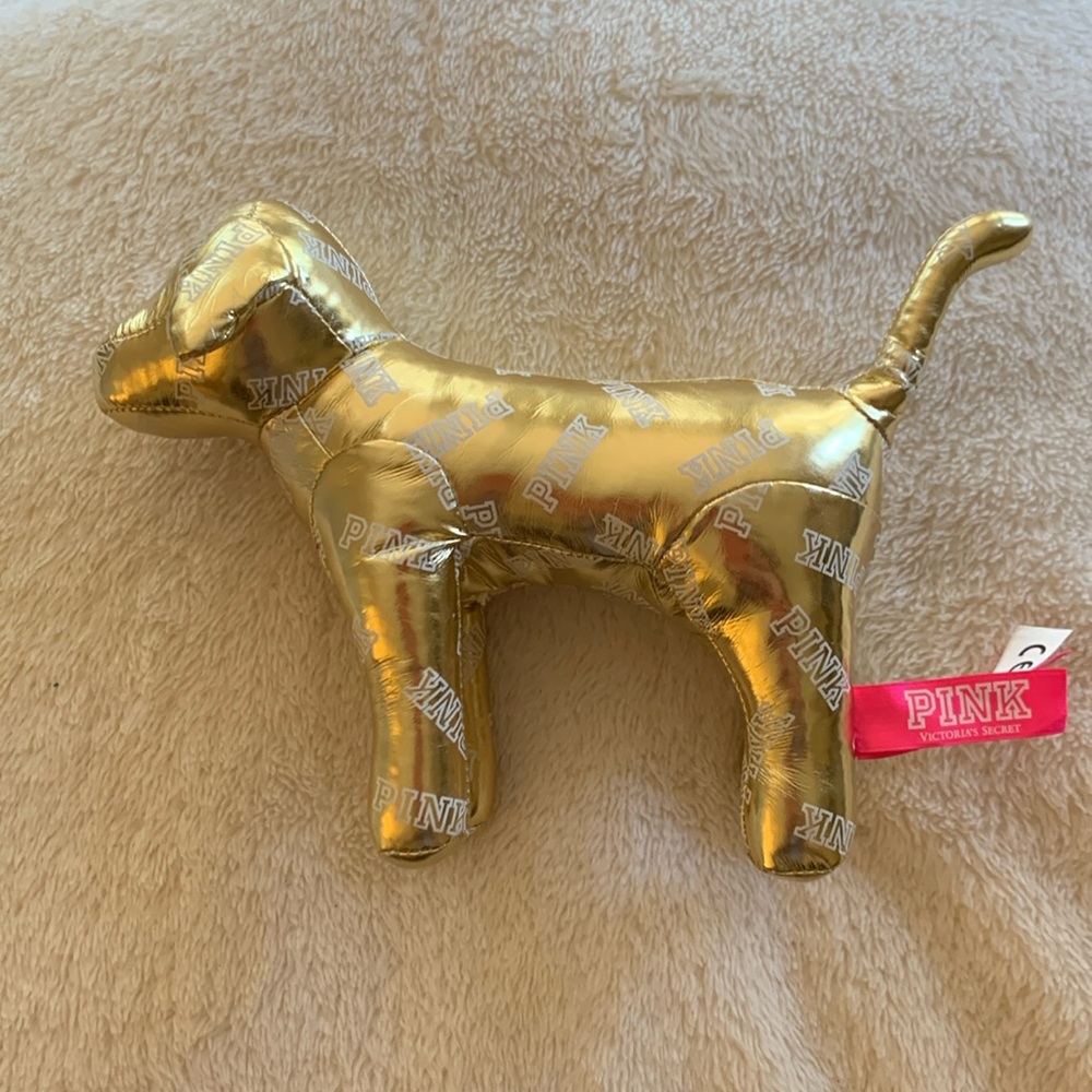 Gold PINK mini dog